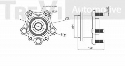 TREVI AUTOMOTIVE wb1052 -  Комплект подшипника ступицы колеса